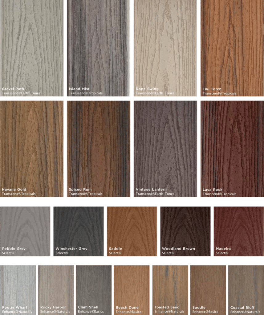 Precision General Contracting - Decking - Decking Color Palette