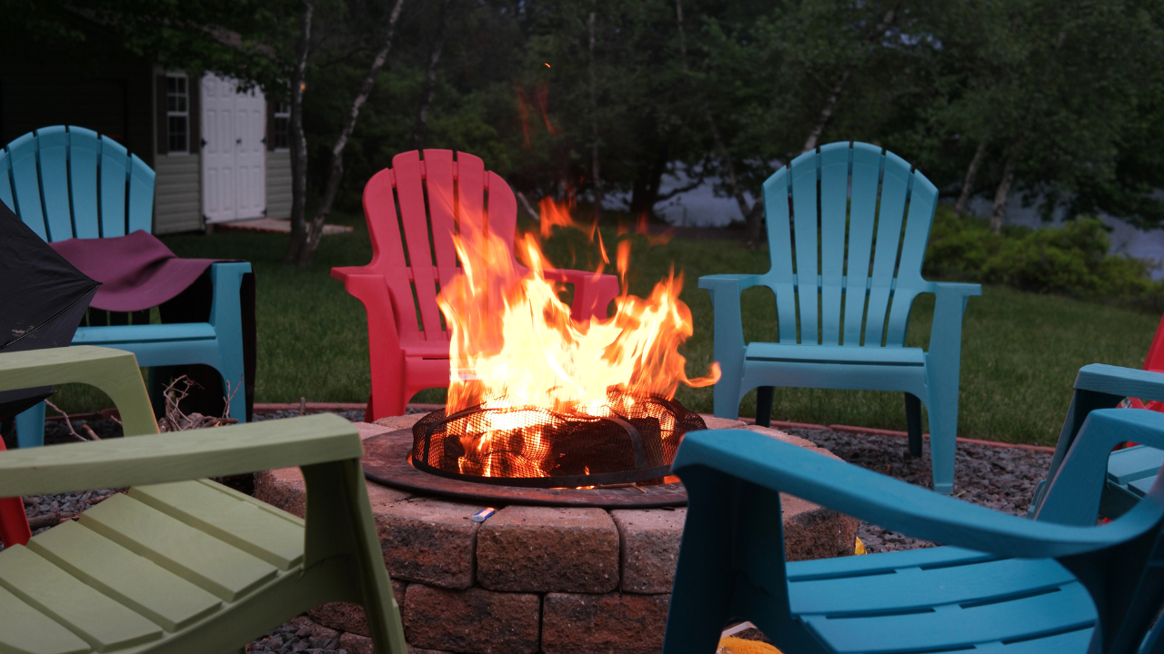 fire pit on a patio